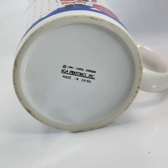 Vintage 1991 Santa Mug Carol Gordon RGA Retro Christmas Holiday Cup - Picture 4 of 10